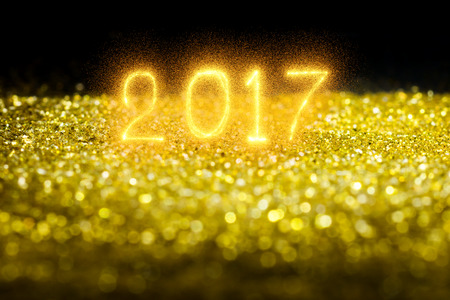 2017 Sparkling with gold glitter Background.の写真素材