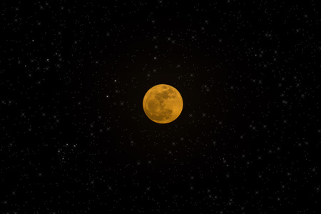 Night sky and orange full moon.の写真素材