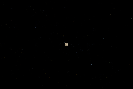 Minimal a Full moon in Micro moon night with star.