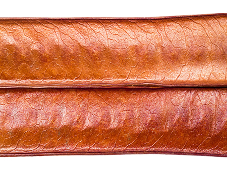 Close up Shell wrapper  of White Popinac tree on white background. (Leucaena leucocephala)の写真素材