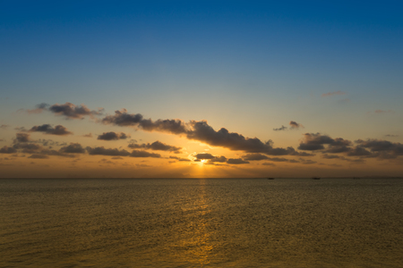 Sunset sky on the lakeの写真素材