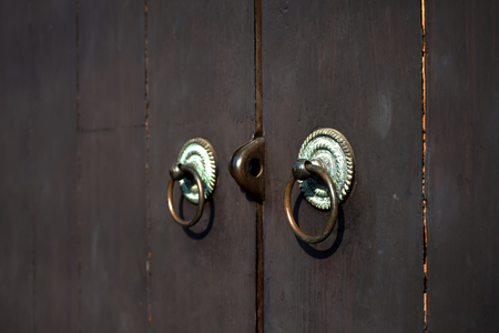 Close up Old wooden door.