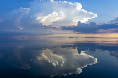 Mirror of Cloudscape on the lake