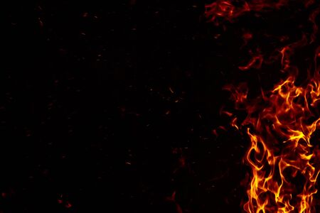 The movement of the flames in the dark