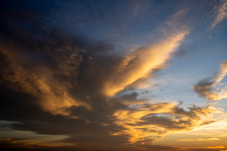 The clouds with sunlight on the sky background.の写真素材