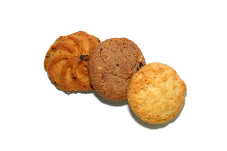 Close up Cookies on white background with soft shadow.の写真素材