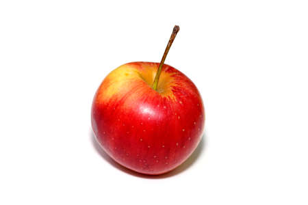 Close up red apple on white background.の写真素材