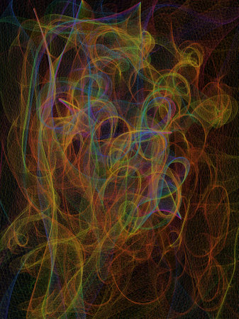 Abstract lines color on black background.の写真素材