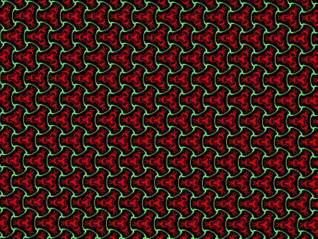 Abstract red and green line pattern image on black background.の写真素材