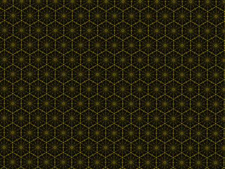Abstract yellow line pattern image on black background.の写真素材