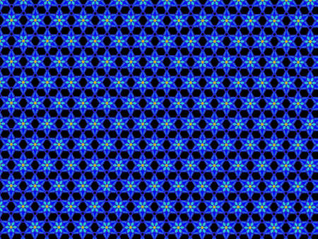 Abstract blue flower pattern on navy blue background.の写真素材