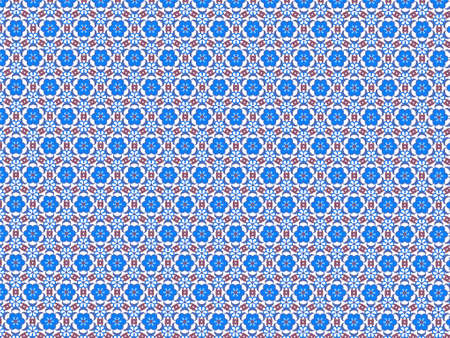 Abstract blue flower pattern on white background.の写真素材