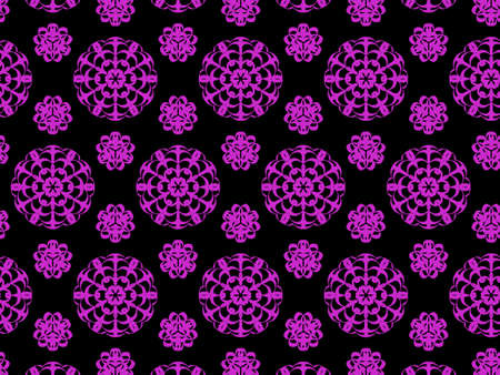 Abstract deep pink pattern image on black background.の写真素材