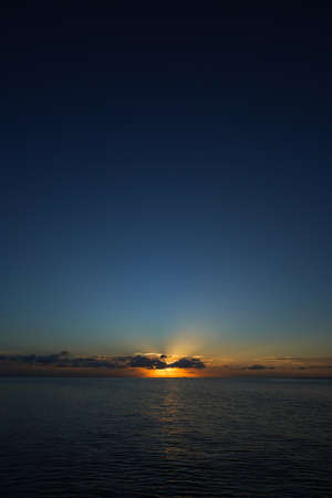 Seascape, sunset sky with empty at the lake.