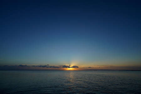 Seascape, sunset sky with empty at the lake.の写真素材