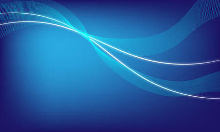 Abstract light line wave on blue gardient color background.の写真素材