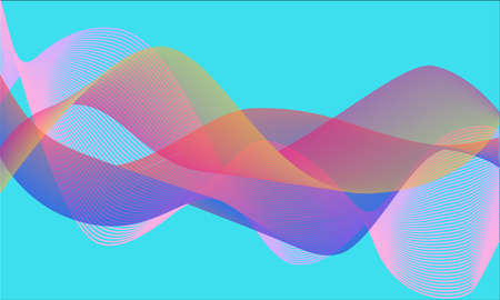Abstract wave color on blue background.の写真素材
