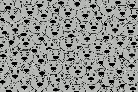 Illustration of head dog background with grey color.のイラスト素材