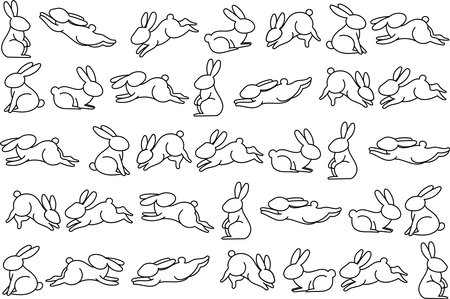 Illustration abbit line on empty background.のイラスト素材