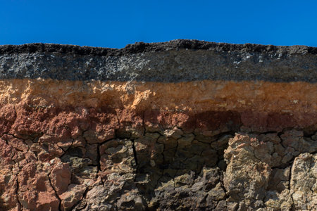 The layers of road with sky background. Un-focus imageの写真素材