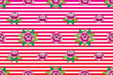 Illustration of abstract flower on pink line background.のイラスト素材