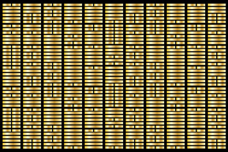 illustration the gold line of ba gua symbol on black background.のイラスト素材