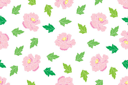 Illustration the abstract of pink flower with leaf  background.のイラスト素材