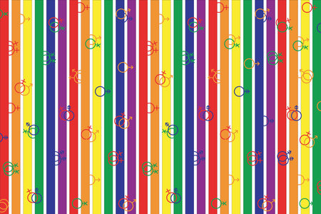 Illustration, Symbol and vertical bar color of LGBTQ+  background.のイラスト素材