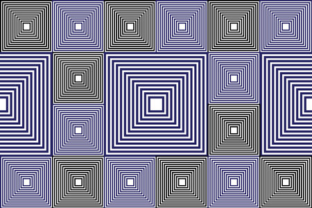illustration line of blue and black square pattern on white background.