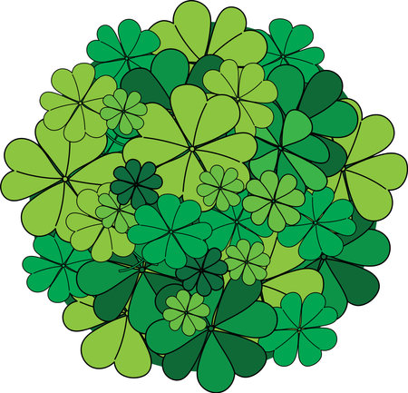 Illustration clover of Creeping lady's sorrel leaves background.のイラスト素材