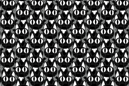 illustration of Black cat on grey background.のイラスト素材