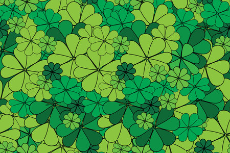 Illustration clover of Creeping lady's sorrel leaves background.のイラスト素材