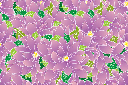 Illustration of magnolia flower with leaf background.のイラスト素材