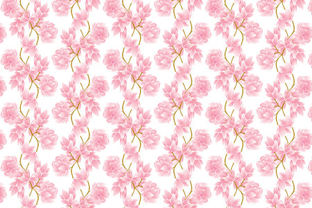 Illustration of the pink flower on white background.のイラスト素材
