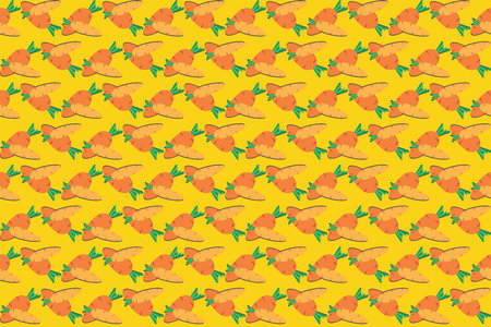 illustration pattern of carrot on yellow background.のイラスト素材