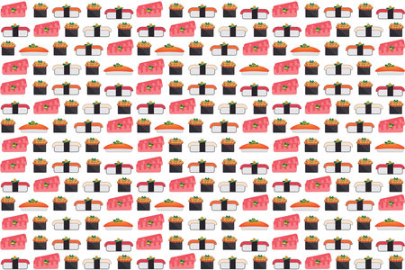 Illustration pattern of the shushi on white background.のイラスト素材