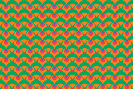 illustration abstraction pattern of circle with multicolor on green background.のイラスト素材