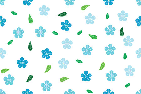 Illustration pattern of Blue Cape leadwort flower background.のイラスト素材