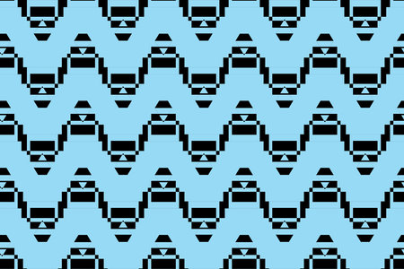 Illustration pattern of black square on blue background.のイラスト素材