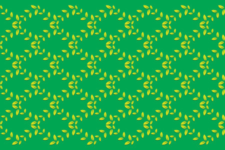 Illustration pattern of leaf on green background.のイラスト素材