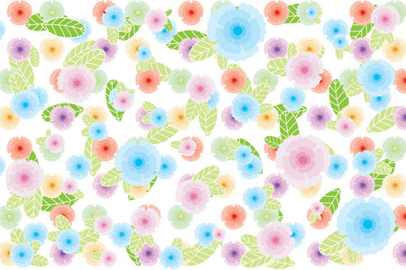 Illustration pattern of flower with leaf on white background.のイラスト素材