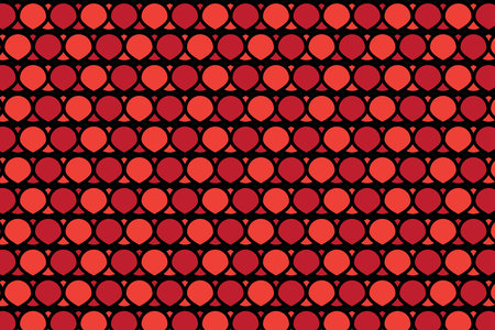 Illustration, pattern of red drop circle on black background.のイラスト素材