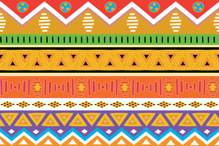 Illustration, The colorful fabric patterns with multi color background.のイラスト素材