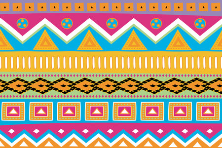 Illustration, The colorful fabric patterns with multi color background.のイラスト素材