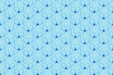 Illustration of the Blue Chinese clouds on deep blue color background.のイラスト素材