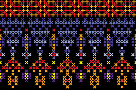 illustration pattern of the crass color on black background.のイラスト素材