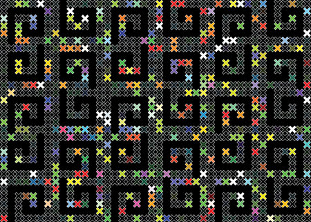 illustration pattern of the crass color on black background.のイラスト素材