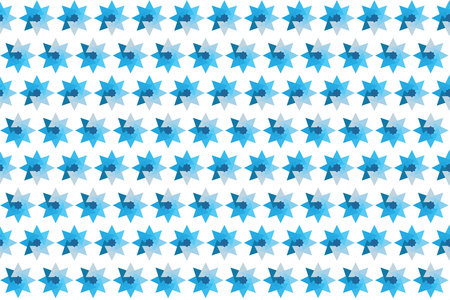 Illustration pattern, Abstract Geometric Style. Repeating of abstract multicolor of blue star on white background.のイラスト素材