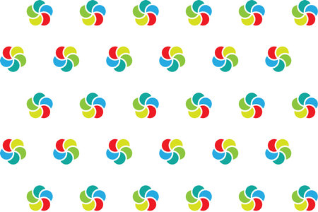 Illustration pattern, Abstract Geometric Style. Repeating of abstract multicolor flower on white background.のイラスト素材