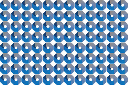 Illustration pattern, Abstract Geometric Style. Repeating of abstract multicolor of blue in octagonal shape on white background.のイラスト素材